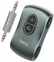 AUX Bluetooth Ресивер hoco E73 автомобильный Bluetooth адаптер для музыки и громкой связи темно-серый