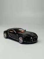 Коллекционная машинка игрушка металлическая Bugatti для мальчиков масштабная модель 1:24 черный