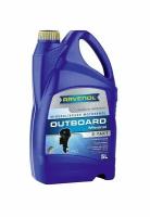 Минеральное моторное масло RAVENOL Outboardoel 2T Mineral, 5 л, 5 кг