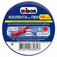 Изолента UNIBOB ПВХ 19 мм x 20 м, 10 уп., x, 1 шт., синий