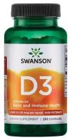 Swanson Vitamin D3 High Potency (Витамин D3 Высокая эффективность) 1000 мкг 250 капсул