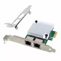 Сетевая карта PCIe x1 v1.1 (RTL8111F), + LP 2 x RJ45 Gigabit Ethernet | ORIENT XWT-R81L2PE
