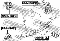 Подушка двиг. задн. Nissan Sunny B15/Almera N16 20, NMN16RR FEBEST NM-N16RR