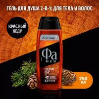 Fa Гель для душа мужской 2-в-1 Red Cedarwood, с ароматом кедра и винтажного виски, 250 мл