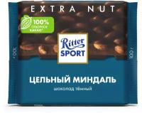 Шоколад Ritter Sport Extra Nut темный цельный миндаль, 100 г