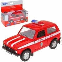 Игрушка модель машины 1:34-39 LADA 4x4 Пожарная Охрана (Welly 42386FS)