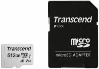 Карта памяти Transcend microSDXC 512 ГБ Class 10, V30, A1, UHS-I U3, R/W 100/85 МБ/с, адаптер на SD, разноцветный