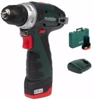 Дрель-шуруповерт аккумуляторная Metabo PowerMaxx BS, 600080950, 12 В Li-ion 2х2 Ач