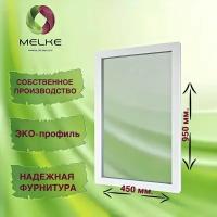 Окно глухое, 950 x 450 профиль Melke 60, 2-х камерный стеклопакет, 3 стекла