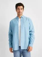 Рубашка из хлопка с длинным рукавом и карманом, цвет Мятный, размер XXXL 014132159013