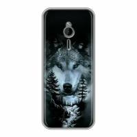 Дизайнерский силиконовый чехол для Нокиа 230 / Nokia 230 Лесной волк