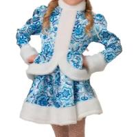 Детский костюм Снегурочки Гжель комплект с кокошником (размер 36)