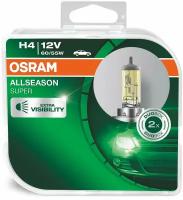 Лампа автомобильная галогенная OSRAM ALLSEASON 64193ALS-HCB +30% H4 60/55W P43t 2 шт