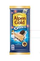 Шоколад Alpen Gold Oreo молочный с дробленым печеньем 