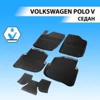 Комплект ковриков в салон RIVAL 65804001 для Volkswagen Polo 2010-2020 г., 5 шт