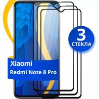 Полноэкранное защитное стекло на телефон Xiaomi Redmi Note 8 Pro / Противоударное стекло для смартфона Сяоми Редми Нот 8 Про с олеофобным покрытием