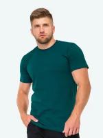 Однотонная футболка мужская хлопок базовая для мужчин HappyFox, HF9111 размер 56, цвет морская.волна