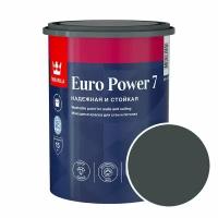 Краска моющаяся Tikkurila Euro Power 7 RAL 7021 (Черно-серый - Black grey) 0,9 л