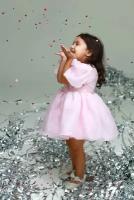 Нарядное пышное праздничное платье для девочки на день рождения на новый год 98 розовое