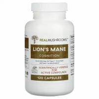 Real Mushrooms, Lion' s Mane, Cognition, 120 капсул