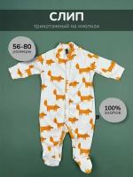 Слип для новорожденных LooJoo Лисы 100% Хлопок