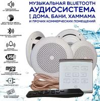 Влагостойкая bluetooth аудиосистема для дома, бани, сауны, хамама, коммерческого помещения SW 4 White ECO(белый)
