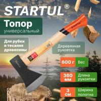 Топор 0,6кг с дер. рукояткой STARTUL 