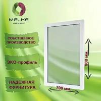 Окно глухое, 900 x 700 профиль Melke 60, 2-х камерный стеклопакет, 3 стекла