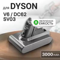 Аккумулятор для пылесоса Dyson V6, DC62, SV03, SV09, DC58 (21.6V, 3000mAh)