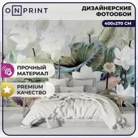 OnPrint Фотообои на стену LOTUS POUND обои виниловыые флизелиновые в гостиную Лотос 400х270