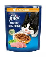 Сухой корм Felix для кошек курица мясное объедение 200г