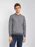 Тонкий трикотажный пуловер с длинным рукавом, цвет Темно-серый, размер L 014116101082