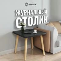 Журнальный придиванный приставной столик Homium Square, квадратный, цвет черный