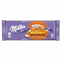 Шоколад Milka молоч. с карамельной нач.арахис и воздушный рис,276Г