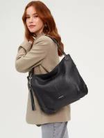 Женская сумка-мешок Fiato collection, 2820 замша коричневый/кожа /черный