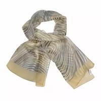 Красивый бежевый женский шарф с разводами 38527