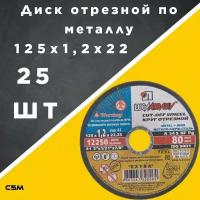 Диск отрезной по металлу 125 х 1.2 х 22 / Круг отрезной для болгарки 125 / Диск шлифовальный для УШМ