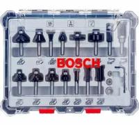 Набор фрез смешанный (15 шт; хвостовик 8 мм) Bosch 2607017472