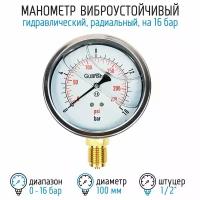 Манометр виброустойчивый YN100Z на 16 бар, 100 мм, G 1/2