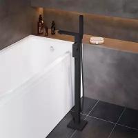 Смеситель для ванны/душа Damixa Gala 535000300 черный, напольный отдельностоящий, керамический картридж Light Flow, инновационное покрытие High Gloss