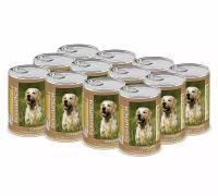 Dog Lunch консервы для собак Говядина с Сердцем и печенью в желе 410г х12шт