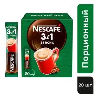 NESCAFÉ® 3в1 Крепкий, напиток кофейный, растворимый, порционный, короб 20 порций по 14.5г