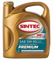 Синтетическое моторное масло SINTEC Premium SAE 5W-30 API SN ACEA C3, 4л