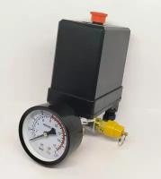 Реле давления 5.5 кВт с манометром и предохранительным клапаном (10 бар)