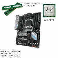 Материнская плата в комплекте с Machinist X99 MR9S + Intel E5-2670 v3 + 16 ГБ DDR4 REG ECC 2133 МГц