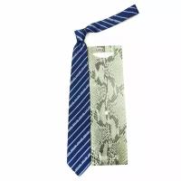 Брендовый синий галстук в контрастную стильную полоску Roberto Cavalli 824182