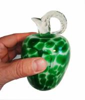 Декоративная фигурка стеклянное Яблоко зеленое h13 см, сувенир из стекла ручной работы