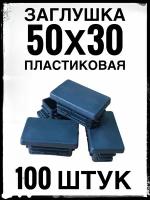 Заглушка 50х30 (100 штук) пластиковая для профильной трубы 50х30