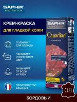 Бордовый крем-воск для кожи Saphir Canadian