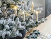 Свечи ёлочные рождественские на клипсах, слоновая кость, тёплые белые LED-огни, 10 см, батарейки, таймер, ПДУ, 20 шт, Koopman International
